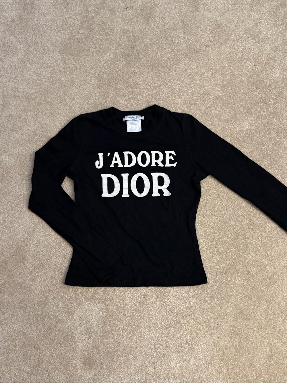 Vintage J'Adore Dior Christian Dior Black Long Sleeve Tee